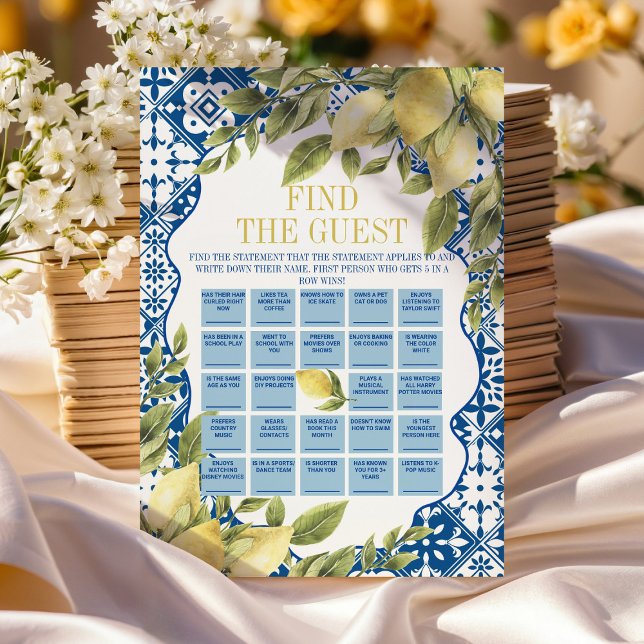 Italien Trouver l'invité Bingo Carte de jeu d'anni (Créateur téléchargé)