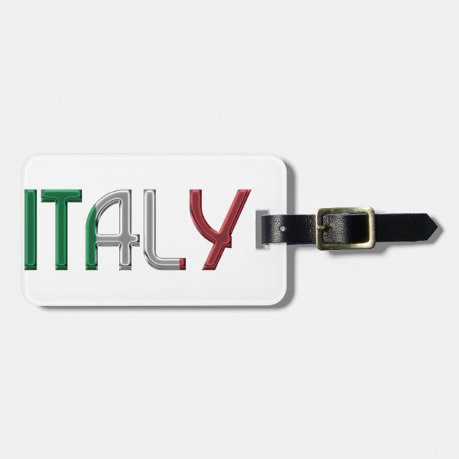 Italien - Typografie der italienischen Flaggenfarb Gepäckanhänger (Vorderseite horizontal)