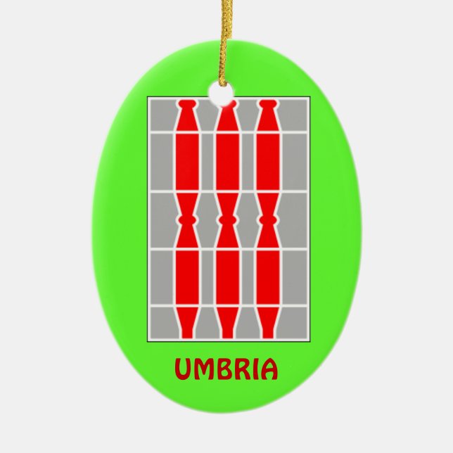 Italien- - Umbrien-Weihnachtsverzierung Keramikornament (Vorne)