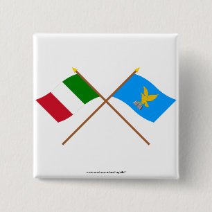 Italien und Friuli-Venezia Giulia gekreuzte Button