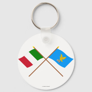 Italien und Friuli-Venezia Giulia gekreuzte Schlüsselanhänger