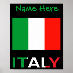 Italien und italienische Flagge Grün Personalisier Poster