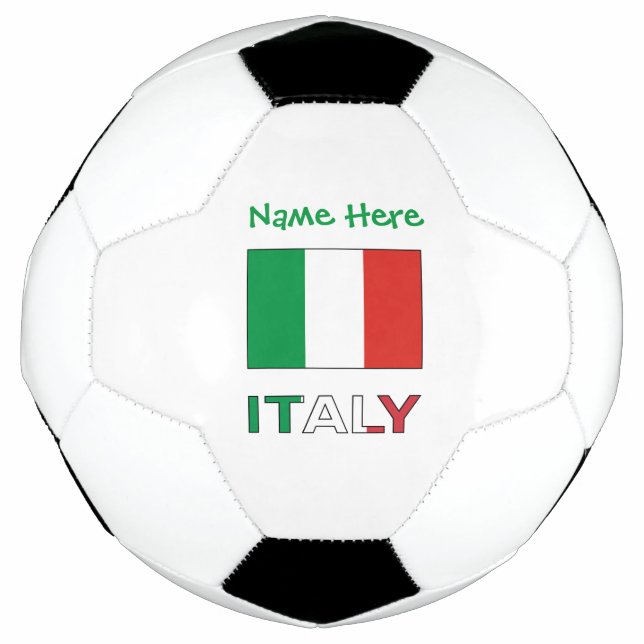 Italien und Italienische Flagge - Grüne Persönlich Fußball (Vorderseite)