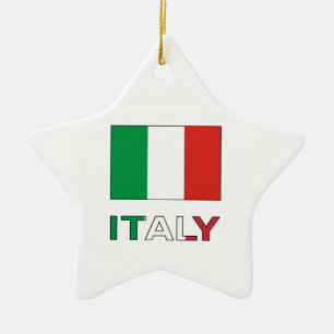 Italien und italienische Flagge Keramik Ornament