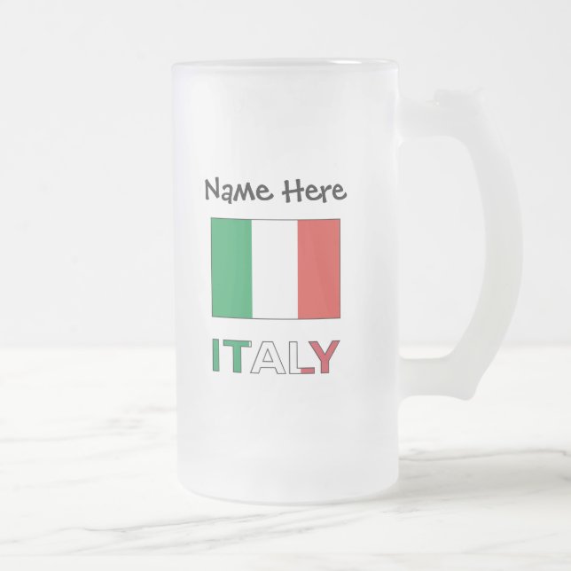 Italien und italienische Flagge mit Ihrem Namen Mattglas Bierglas (Rechts)