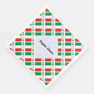 Italien und italienische Flagge mit Ihrem Namen Serviette