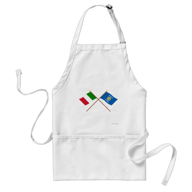 Italien und Kalabrien gekreuzte Flaggen Schürze (Vorne)