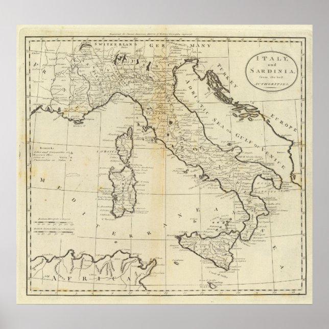 Italien und Sardinien Poster (Vorne)