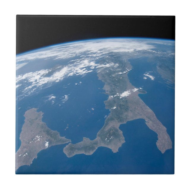 Italien und seine Insel Sizilien. Fliese (Vorderseite)