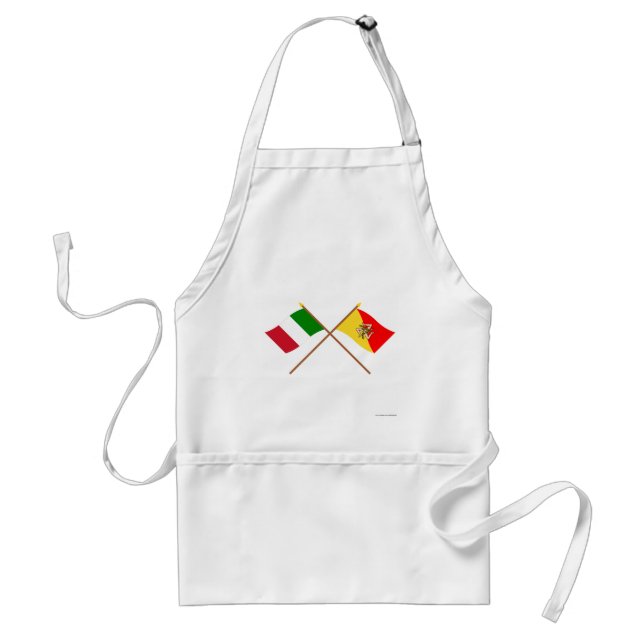 Italien und Sicilia gekreuzte Flaggen Schürze (Vorne)