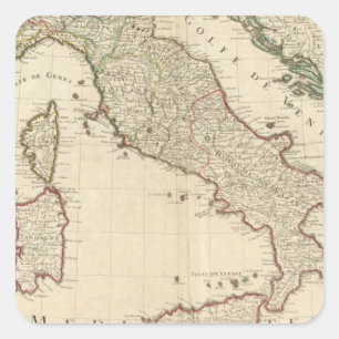 Italien und Slowenien 2 Quadratischer Aufkleber
