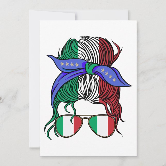 Italien: Unordnung mit italienischer Flagge Einladung (Vorderseite)