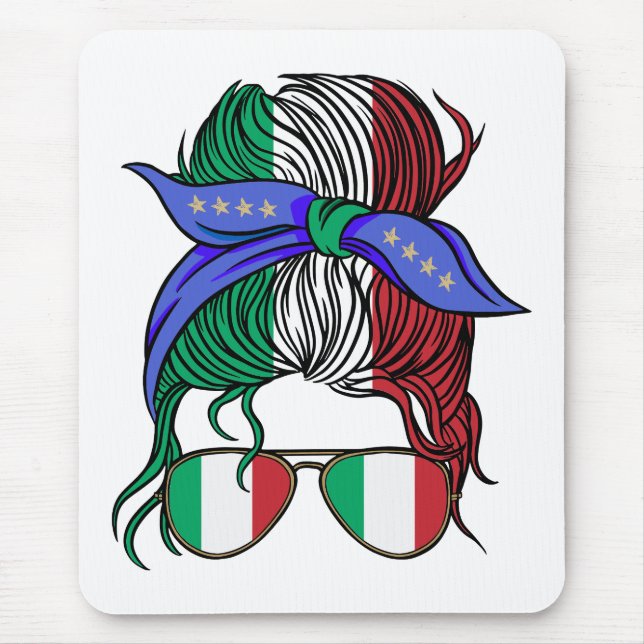 Italien: Unordnung mit italienischer Flagge Mousepad (Vorne)