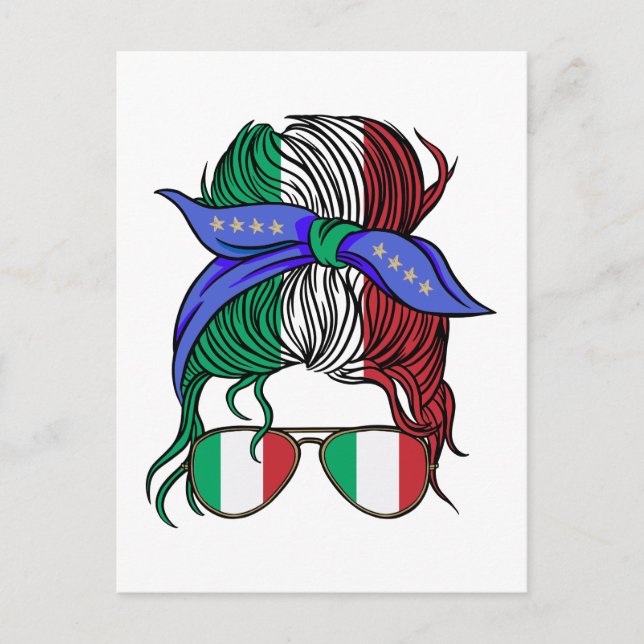 Italien: Unordnung mit italienischer Flagge Postkarte (Vorderseite)
