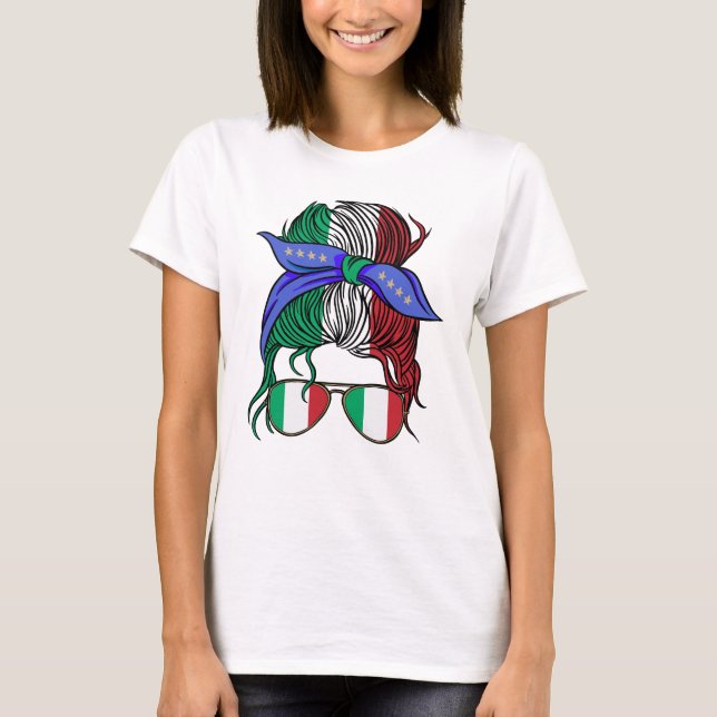 Italien: Unordnung mit italienischer Flagge T-Shirt (Vorderseite)