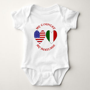 Italien USA-Flagge Herzen Land Erbe Baby Strampler