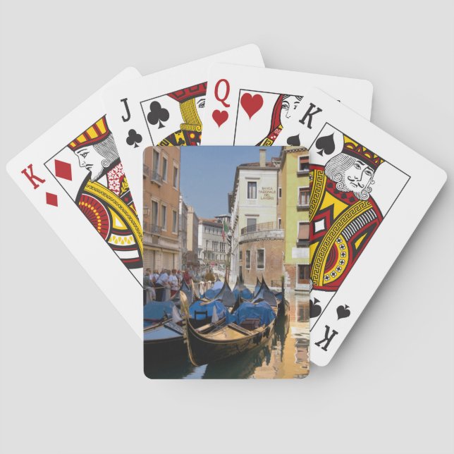 Italien, Venedig, Gondelbahnen entlang des Kanals Spielkarten (Rückseite)