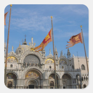 Italien, Venedig, Markusdom am Markusplatz Quadratischer Aufkleber