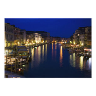 Italien, Venedig, Nachtansicht entlang dem Grand 2 Fotodruck
