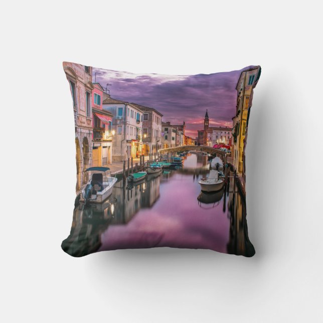 Italien Venice Canal Throw Pillow Kissen (Vorderseite)