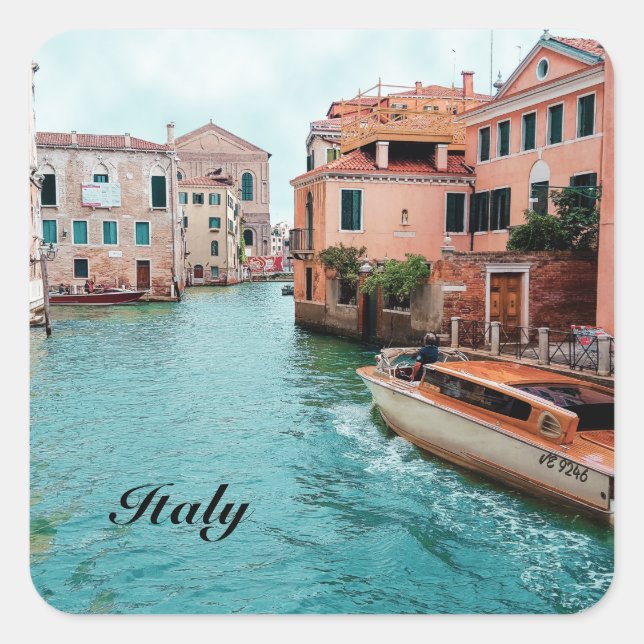 Italien Venice Quadratischer Aufkleber (Vorderseite)