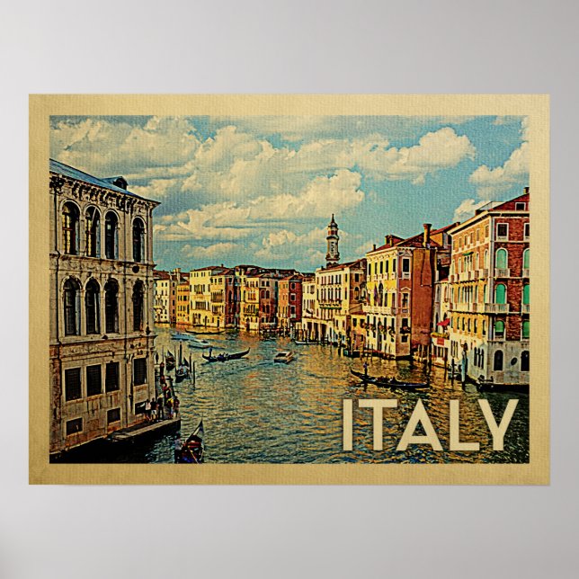 Italien Venice Vintage Travel Poster (Vorne)