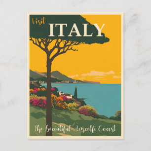 Italien Vintage Amalfi-Küste Reise  Postkarte