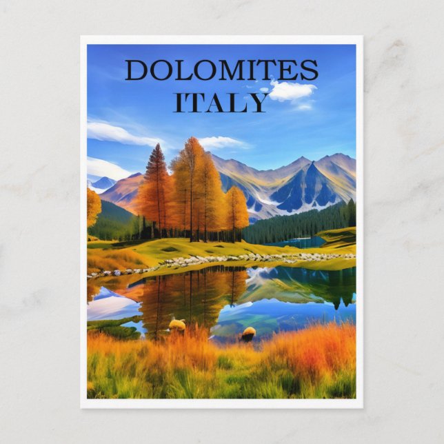 Italien Vintage Dolomiten Postkarte (Vorderseite)