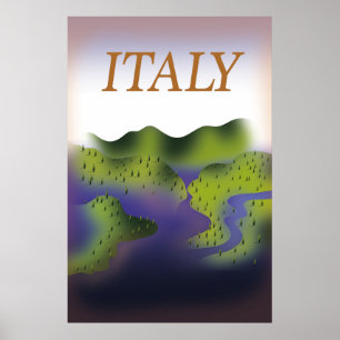 Italien Vintage-Landschaft-Reiseposter. Poster