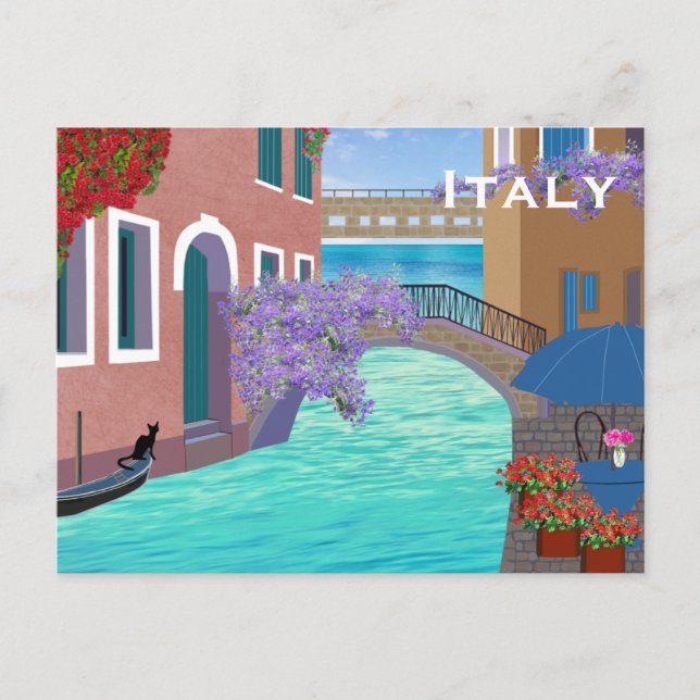 Italien Vintage Reisen Tourismus Hinzufügen Postkarte (Vorderseite)