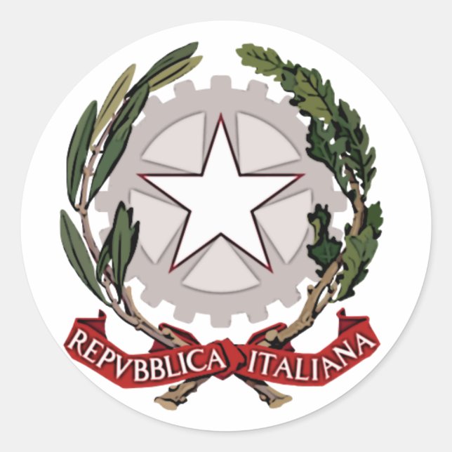 Italien-Wappen-Aufkleber Runder Aufkleber (Vorderseite)
