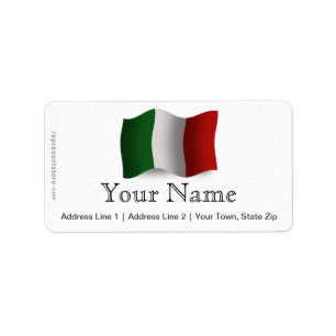 Italien Waving Flag Adressaufkleber