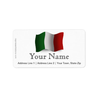 Italien Waving Flag Adressaufkleber
