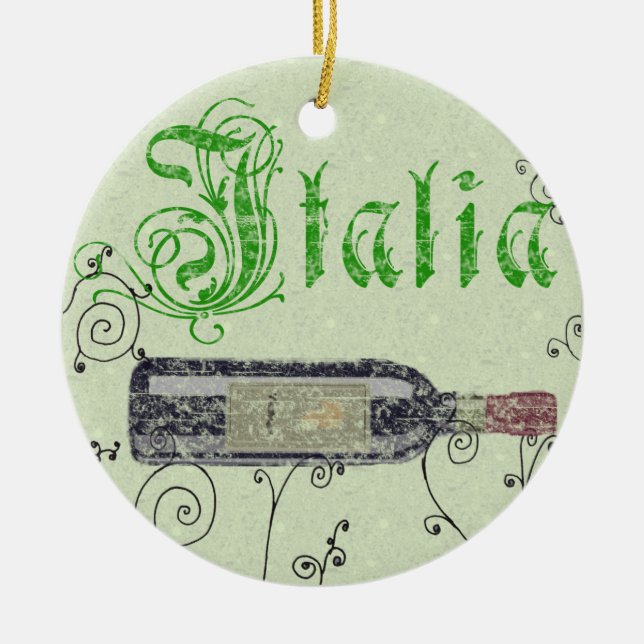 Italien-Wein-Flaschen-Verzierung Keramikornament (Vorne)