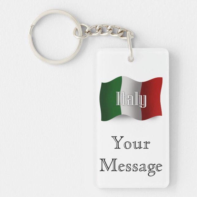 Italien - Wellenflagge Schlüsselanhänger (Vorderseite)