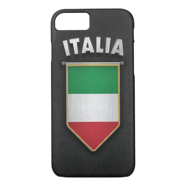 Italien-Wimpel mit Qualitätslederblick Case-Mate iPhone Hülle (Rückseite)