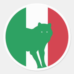 Italien Wolf Nationale Tierflagge Runder Aufkleber