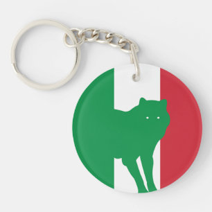 Italien Wolf Nationale Tierflagge Schlüsselanhänger