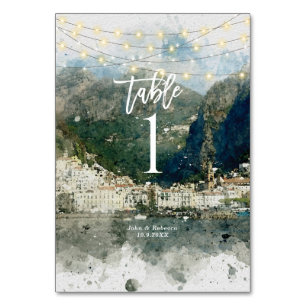 Italiener Amalfi beleuchtet wedding Tischnummer