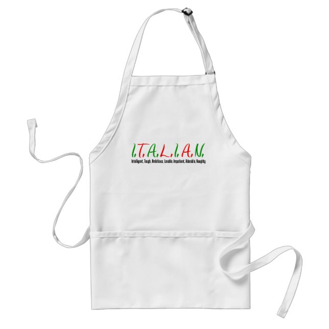Italiener beschriftet Frauen-Qualitäten Schürze (Vorne)