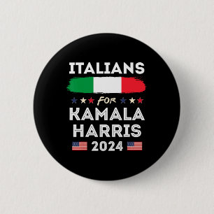 Italiener für Kamala Harris 2024 Italia Flag Patri Button