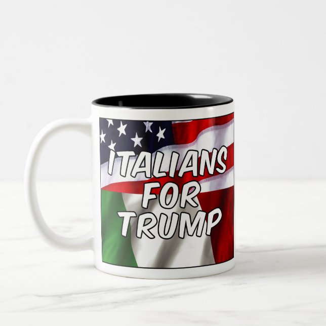 Italiener für Trump Zweifarbige Tasse (Links)