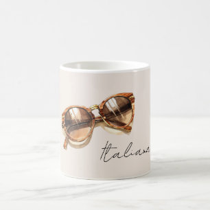 Italiener (italienische) braune Sonnenbrille Kaffeetasse