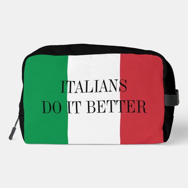 Italiener machen es besser mit der lustigen Flagge Waschbeutel (Rückseite)