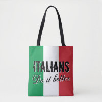 Italiener machen es besser Tragetasche mit Flagge