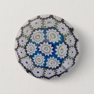 Italiener Millefiore Glas-Papierbeschwerer Button