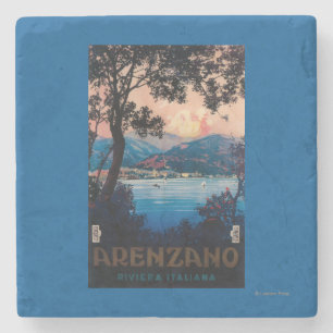 Italiener-Riviera-Reise-Plakat Steinuntersetzer