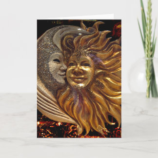 Italiener Sun u. Mond Carnaval Masken Karte