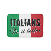 Italiener verbessert es Badmatte mit Flagge von