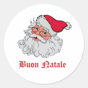 Italiener Weihnachtsmann #2 Runder Aufkleber